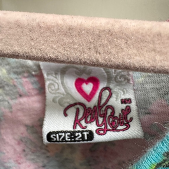 Real Love 2T Girls Multicolor Kids Tie-Dye  Short Sleeve Shirt Blouse - Picture 5 of 6